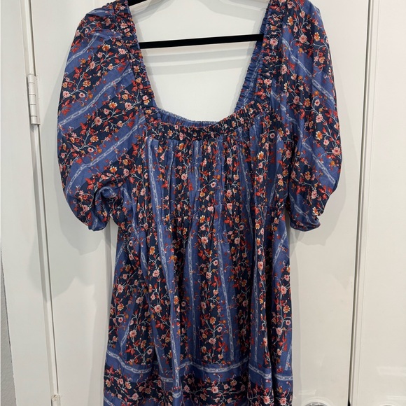 Free People Floral Blue Women's Top - Picture 2 of 3